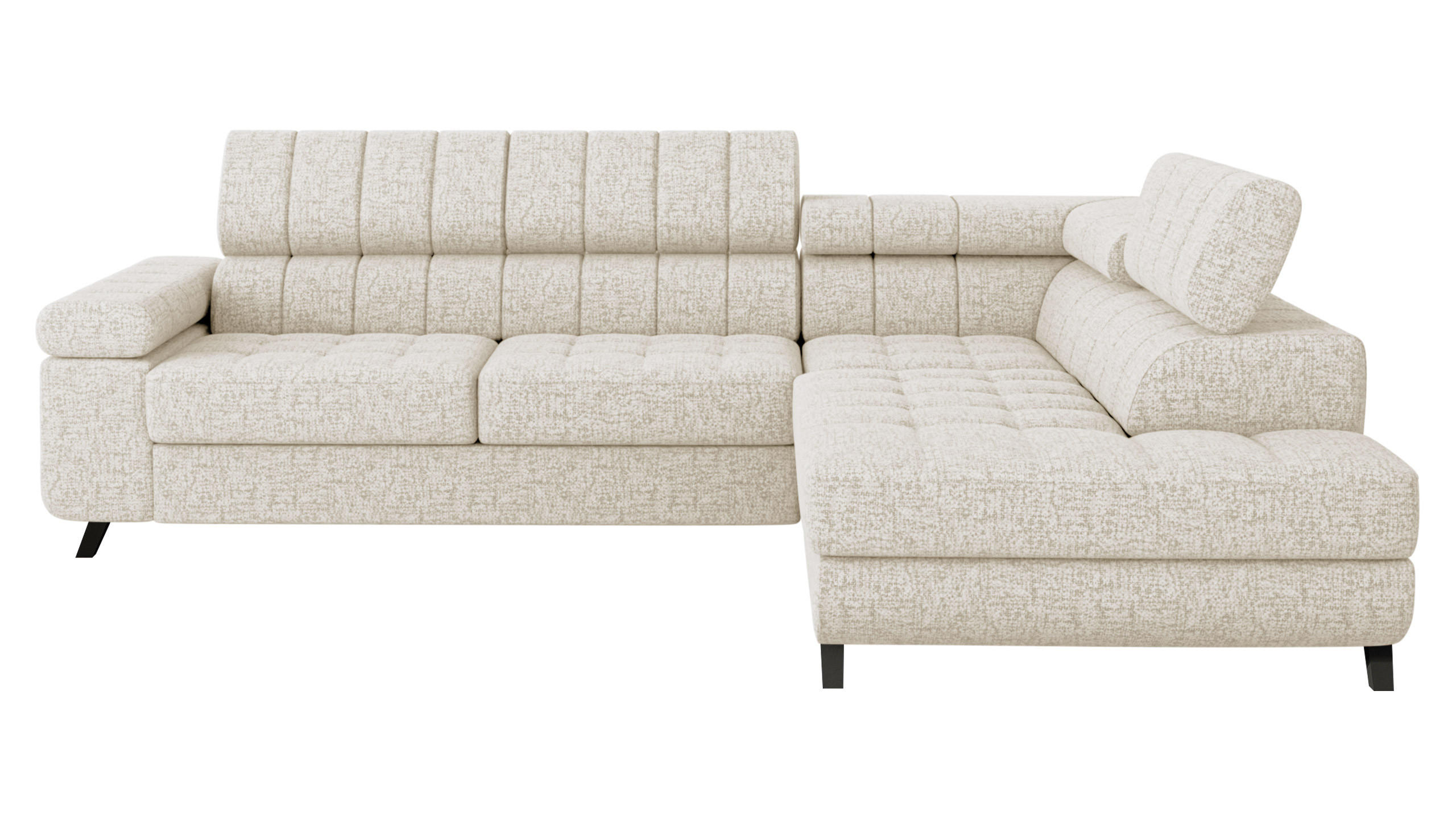 COLTAR Nord, Dreapta - crem/negru, material textil/lemn (203/264cm) - MIRJAN24