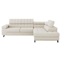 ECKSOFA Nord, Seite: Rechts - Creme/Schwarz, Holz/Textil (264/203cm) - MIRJAN24