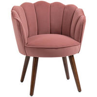 ESSZIMMERSTUHL Küchenstuhl mit Rückenlehne Polyester Gummiholz Rosa - Rosa, Kunststoff (66/78.5/66cm) - HOMCOM