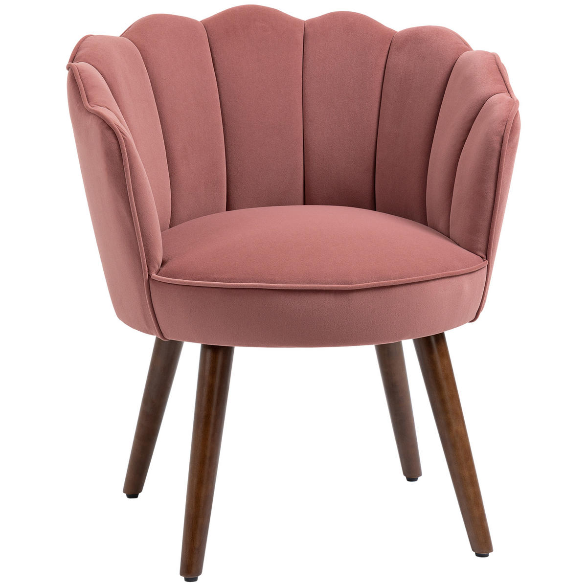 ESSZIMMERSTUHL Küchenstuhl mit Rückenlehne Polyester Gummiholz Rosa - Rosa, Kunststoff (66/78.5/66cm) - HOMCOM