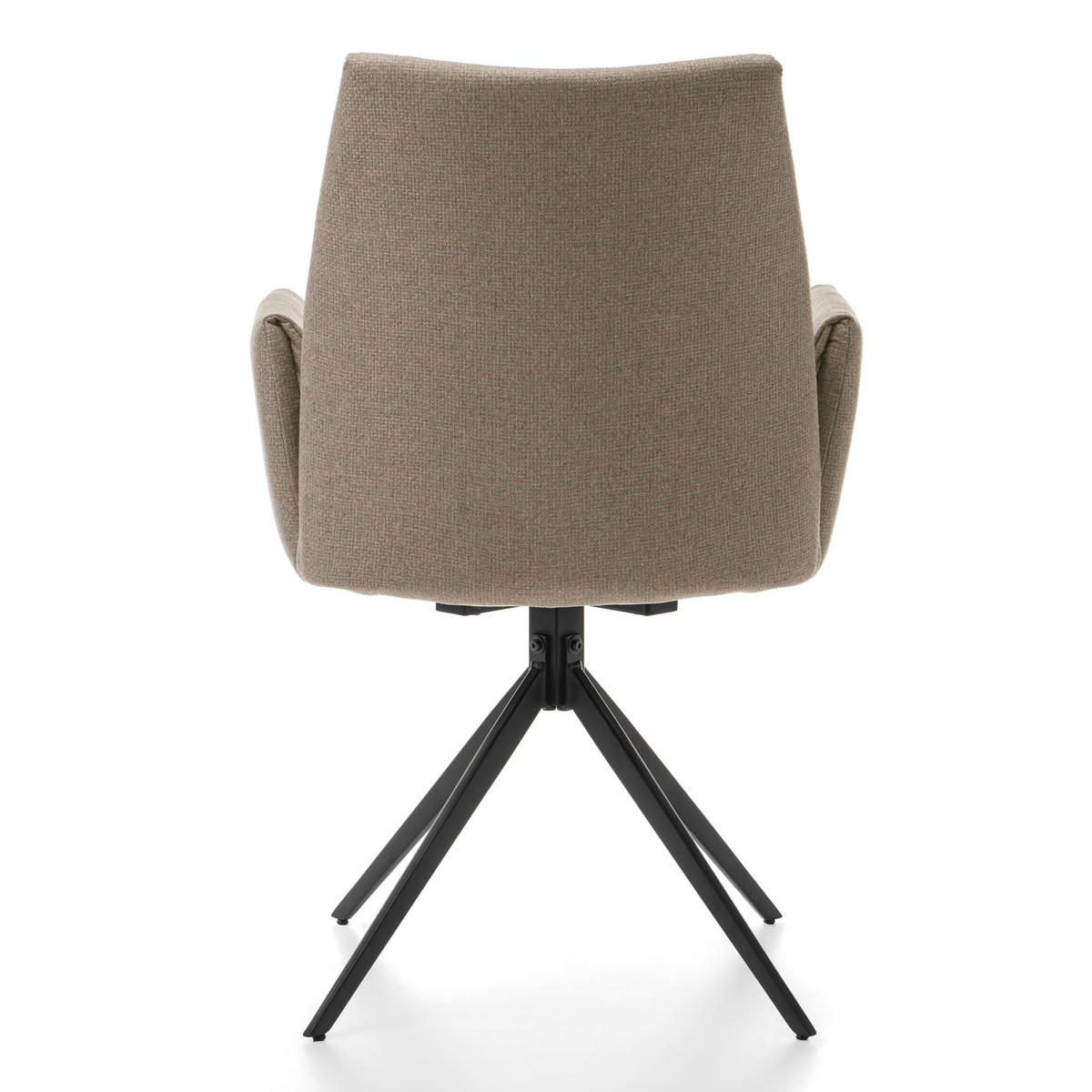 STUHL PRATO gepolstert mit Steppung - dunkelbeige - Chenille - Beige/Schwarz, Textil/Metall (60/89/63cm) - NEW HOME