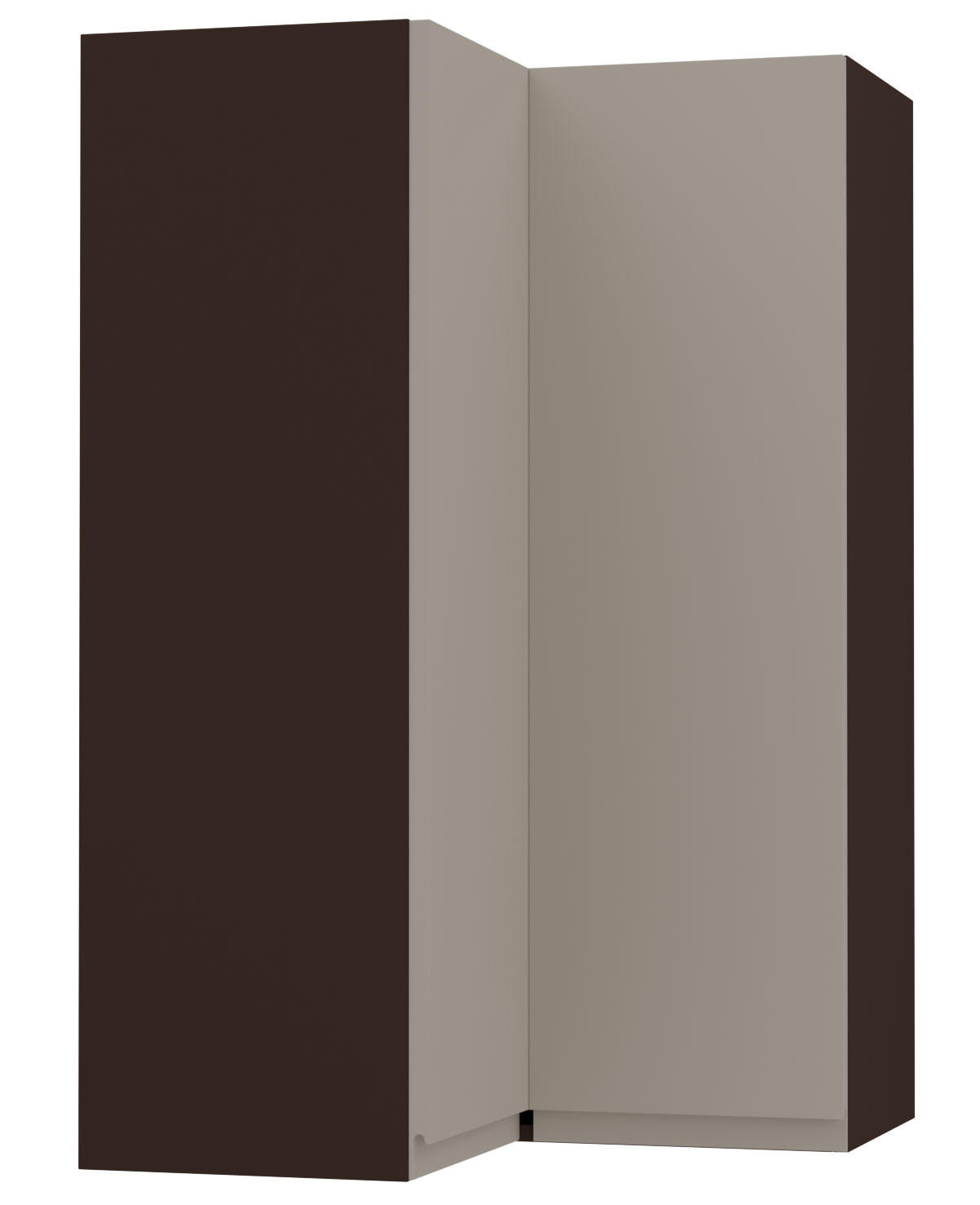 ECKHÄNGESCHRANK Avellino W14/60 Lava / Cashmere Acryl Matt 60 / 60 / 96cm - Dunkelgrau/Beige, Holz/Holzwerkstoff (60/96/60cm) - Feldmann-Wohnen