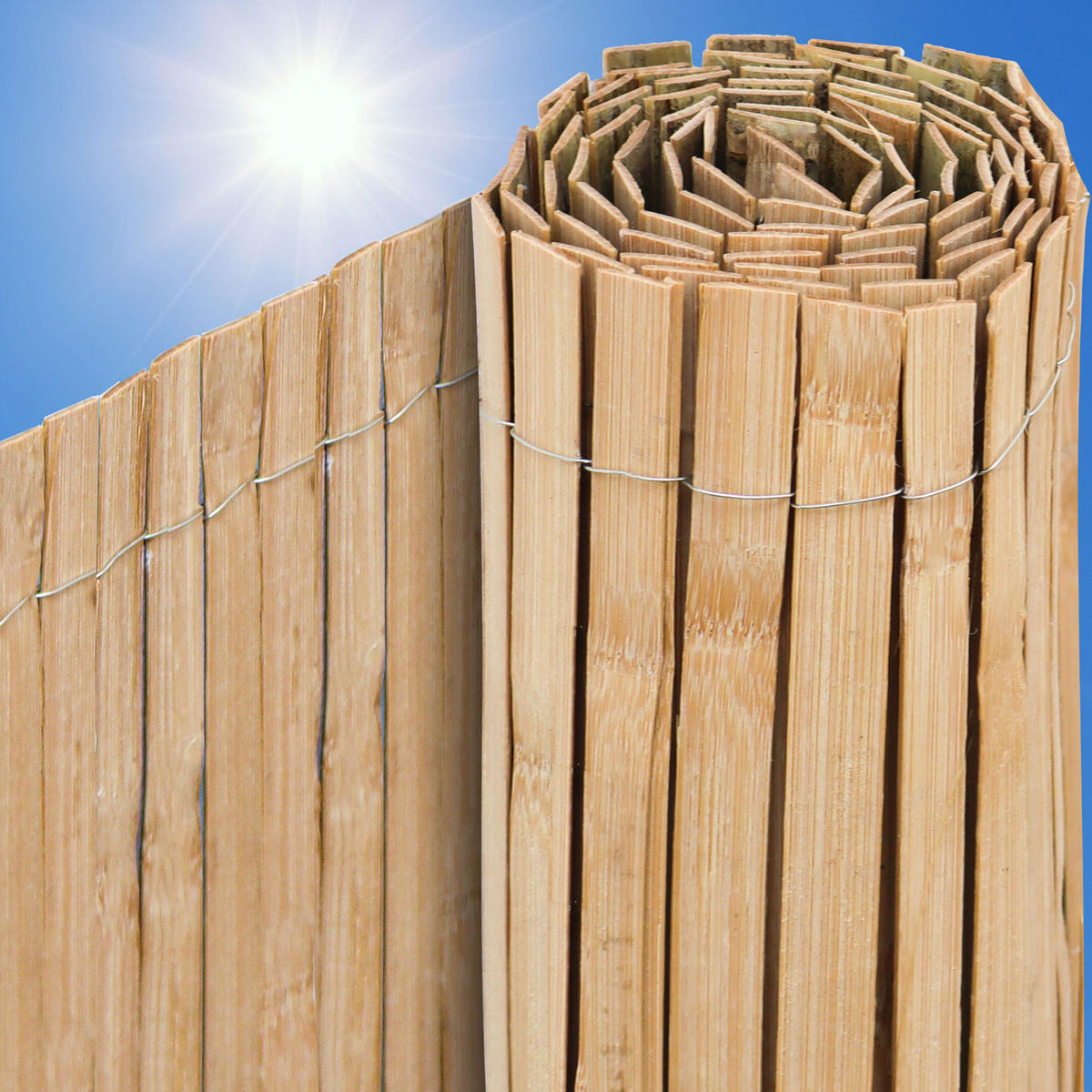 SICHTSCHUTZZAUN Balkon 110/300 cm Bambus - Braun, Holz (1/110cm) - urfence