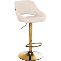 BARHOCKER Stoff Creme - Goldfarben/Creme, Textil/Metall (47/85/48cm) - CLP