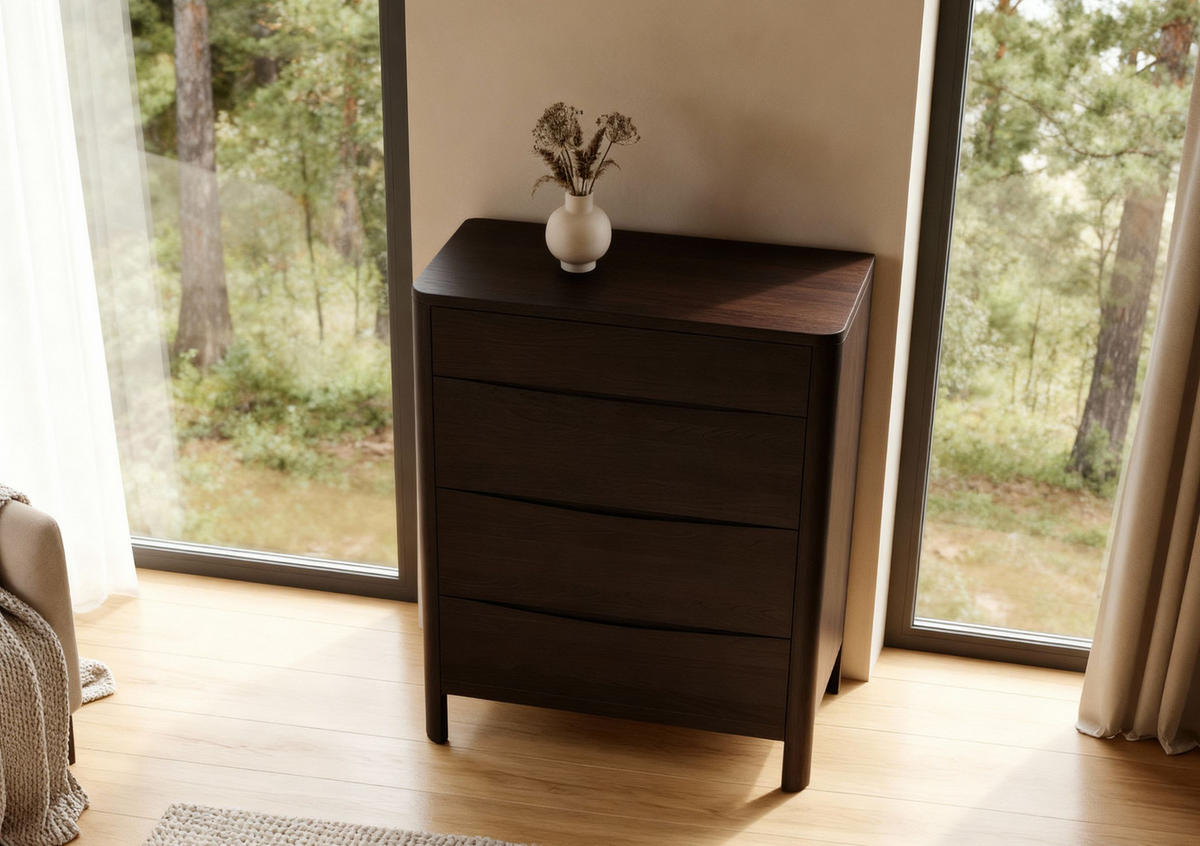 HOLZKOMMODE Modena Low 80, Palisanderfarbe - Wengefarben, Holz/Buchenholz (80.4/106.3/45cm) - Visby