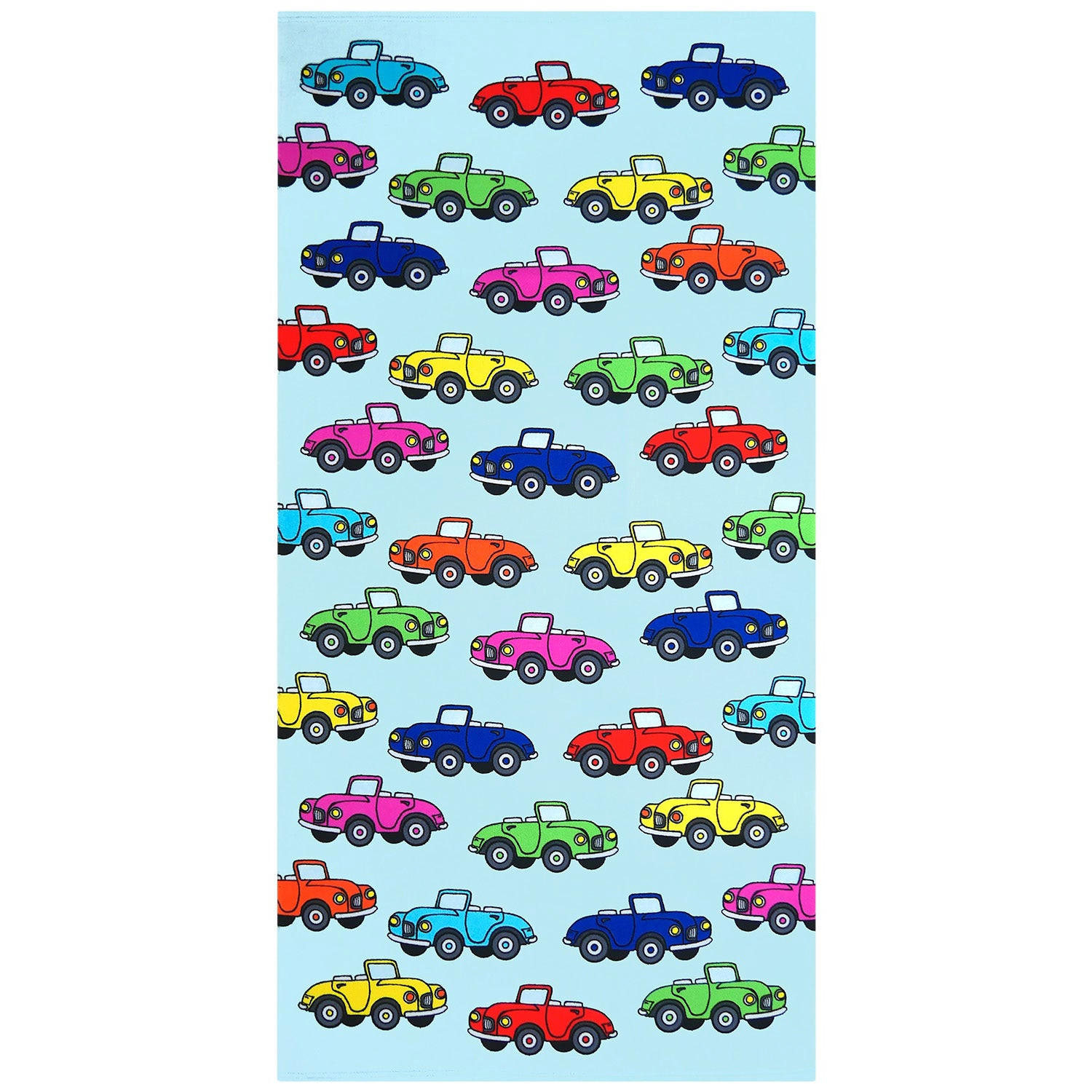 STRANDTUCH Kinder Mikrofaser Mehrfarbig 70x140 250g/m² - Autos - Multicolor, Textil (140/70cm) - LE COMPTOIR DE LA PLAGE