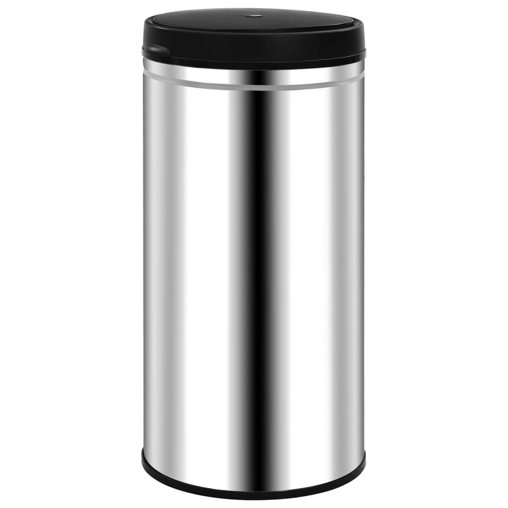 MÜLLEIMER mit Sensor 70L Edelstahl Abfalleimer Automatik - Silberfarben, Metall (36/76/36cm) - DELUKE