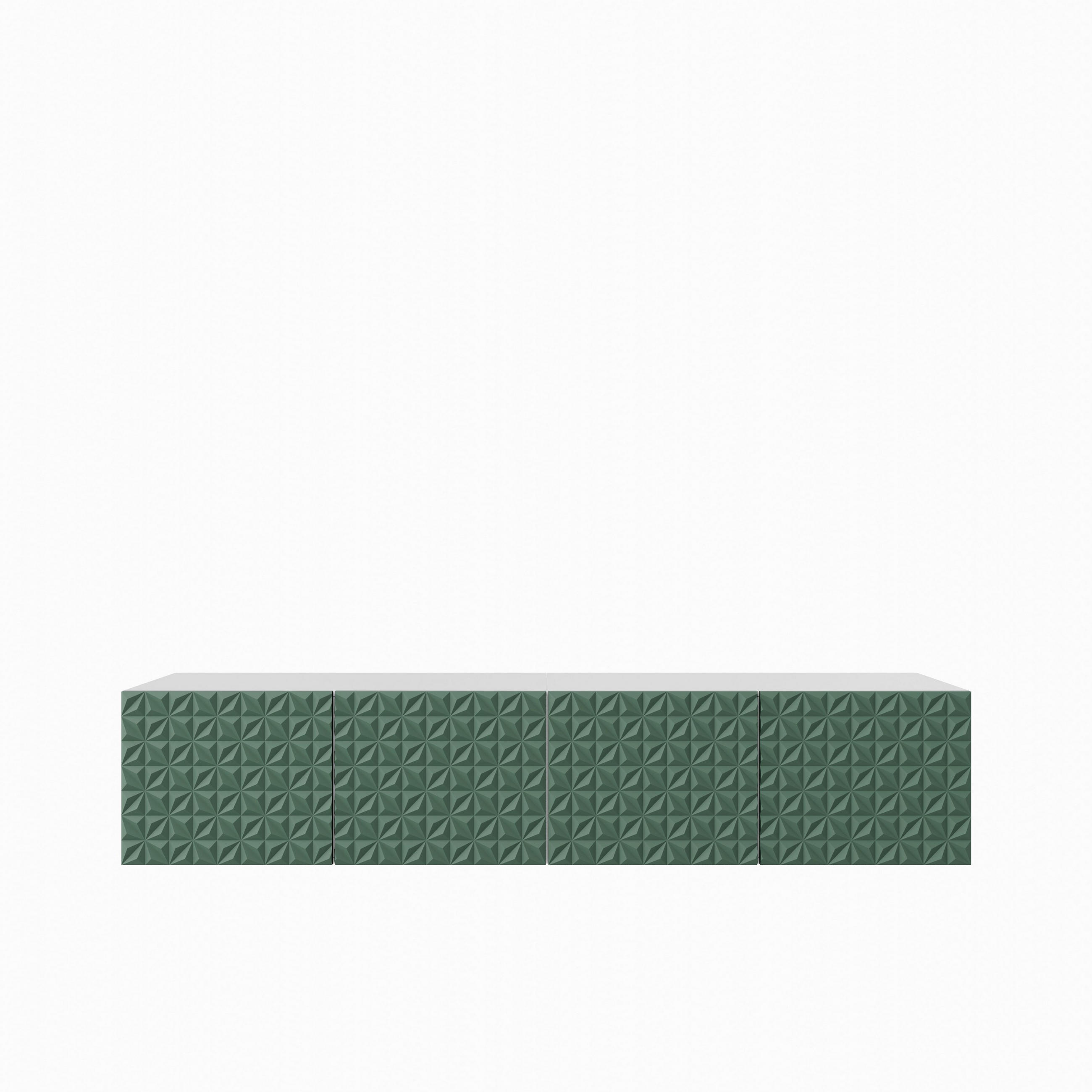LOWBOARD ROVA 200/41/40 cm, Hängender TV-Schrank Weiß / Grün - Weiß/Grün, Holzwerkstoff (200/41/40cm) - MASSENO