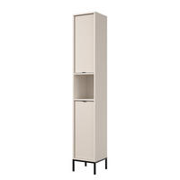 HOCHSCHRANK - MDF / Spanplatte - Kaschmir/Schwarz, Holzwerkstoff/Metall (32/195/32cm) - home24