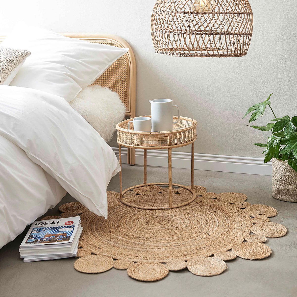 BEISTELLTISCH Boho Lounge - Beige, Naturmaterialien (40/40/39cm) - Butlers