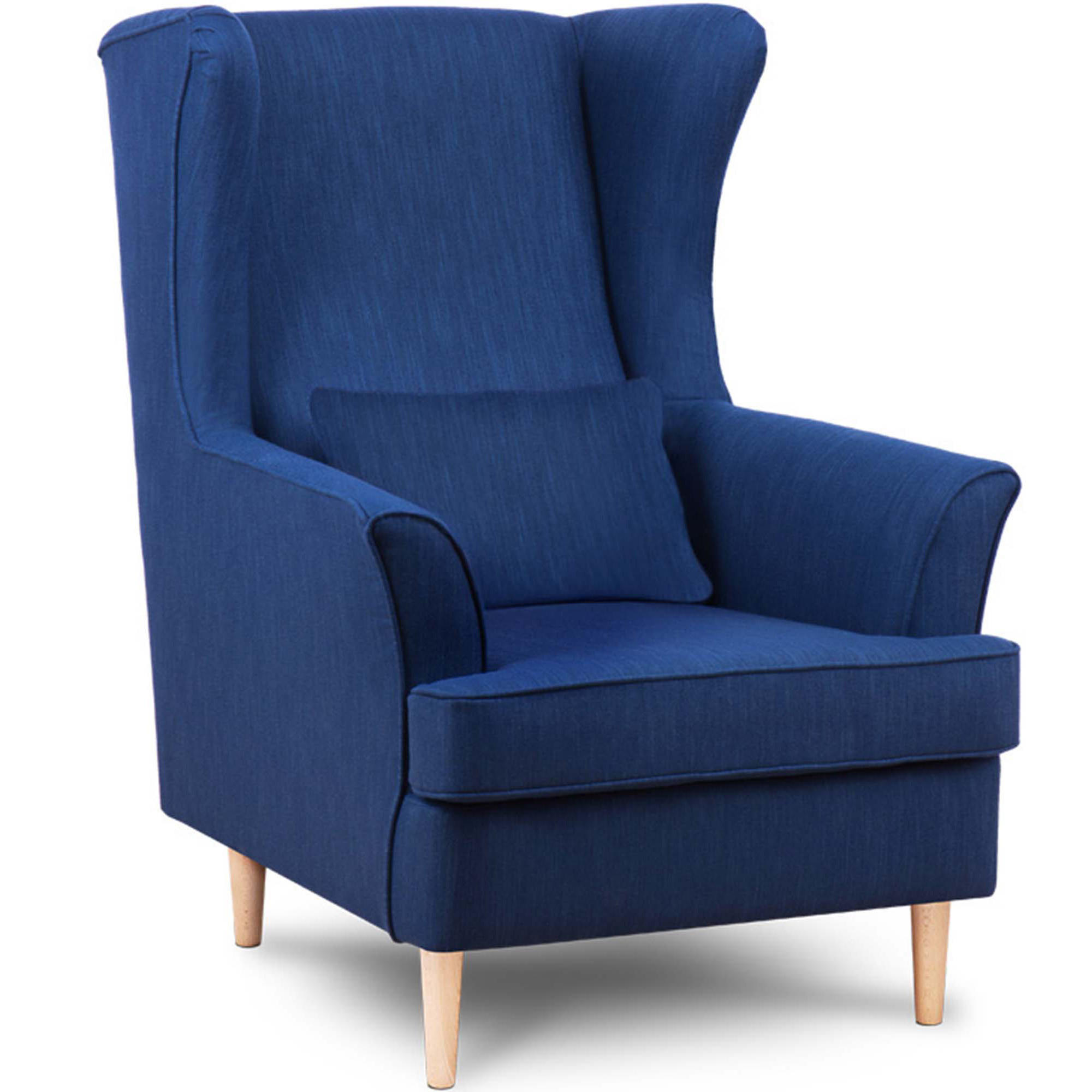 OHRENSESSEL STRALIS inklusive dekorativem Kissen, Marineblau - Blau/Dunkelblau, Textil (82/108/80cm) - KONSIMO®