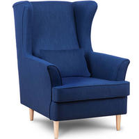 OHRENSESSEL STRALIS inklusive dekorativem Kissen, Marineblau - Blau/Dunkelblau, Textil (82/108/80cm) - KONSIMO®