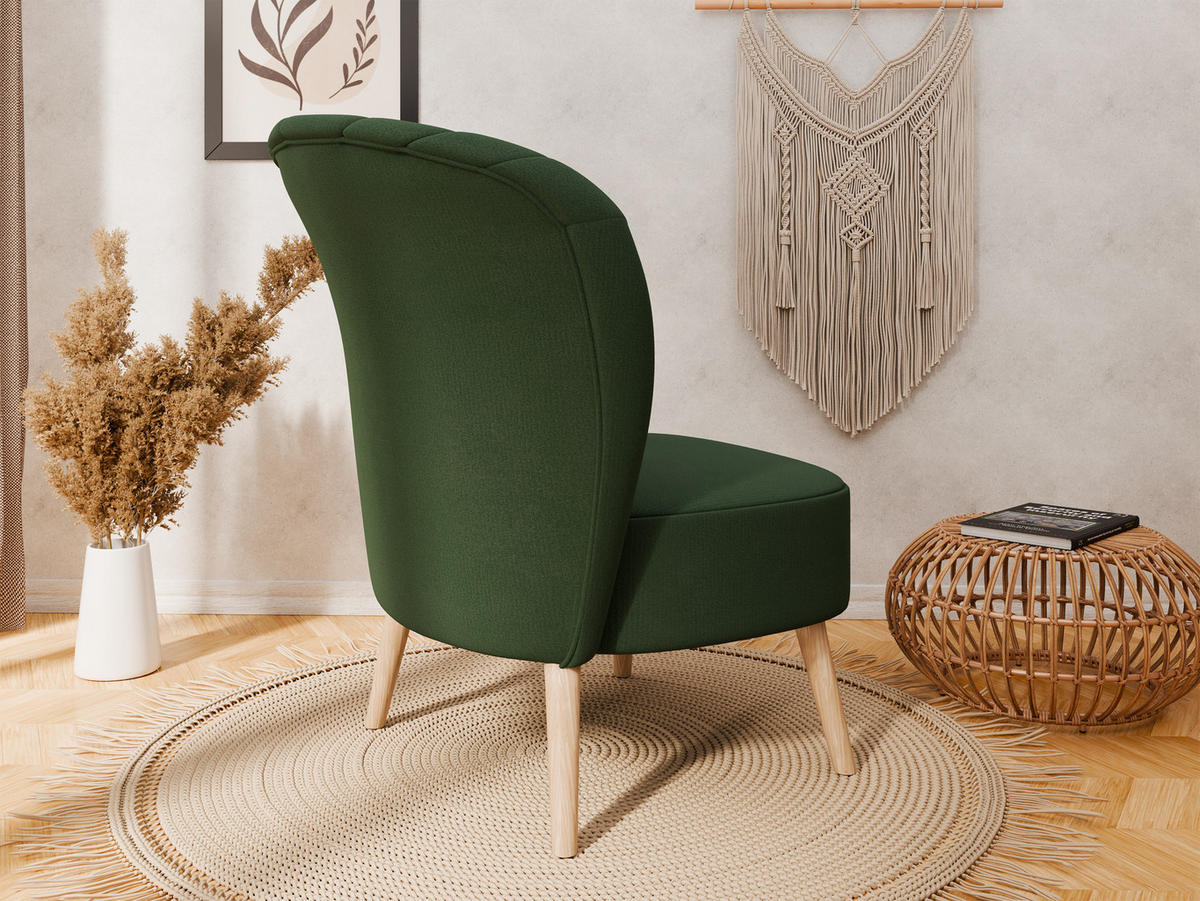 SESSEL Lumora mit Holzbeinen Grün - Grün, Holz (68/82/78cm) - Panda Möbel