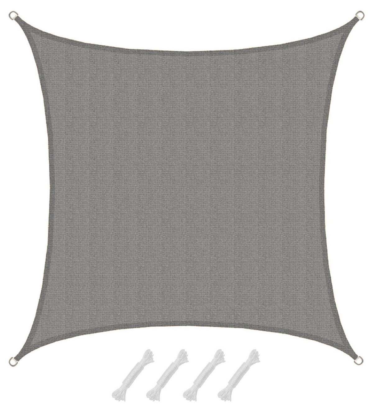 SONNENSEGEL Luftdurchlässig 400 cm Grau - Grau, Kunststoff (400/400cm) - Amanka