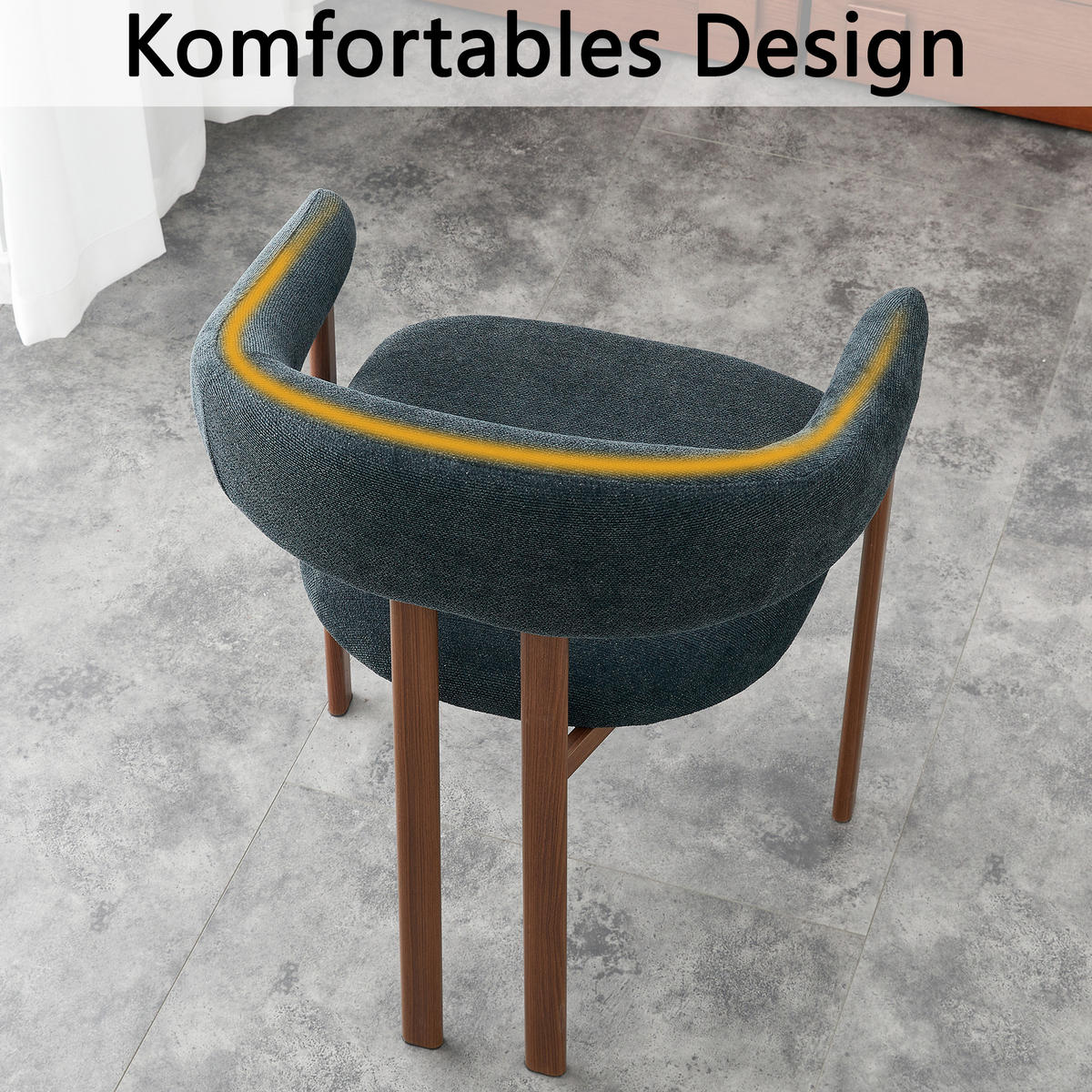 ESSZIMMERSTUHL 2ER-SET aus Stoff mit Metallbeinen, ergonomisch gepolstert im Fass-Design - Schwarz, Textil (60/80.5/57.5cm) - Urban Meuble