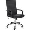 DREHSTUHL Lederlook schwarz - Schwarz, Textil/Metall (51/98/63cm) - CLP