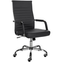 DREHSTUHL Lederlook schwarz - Schwarz, Textil/Metall (51/98/63cm) - CLP