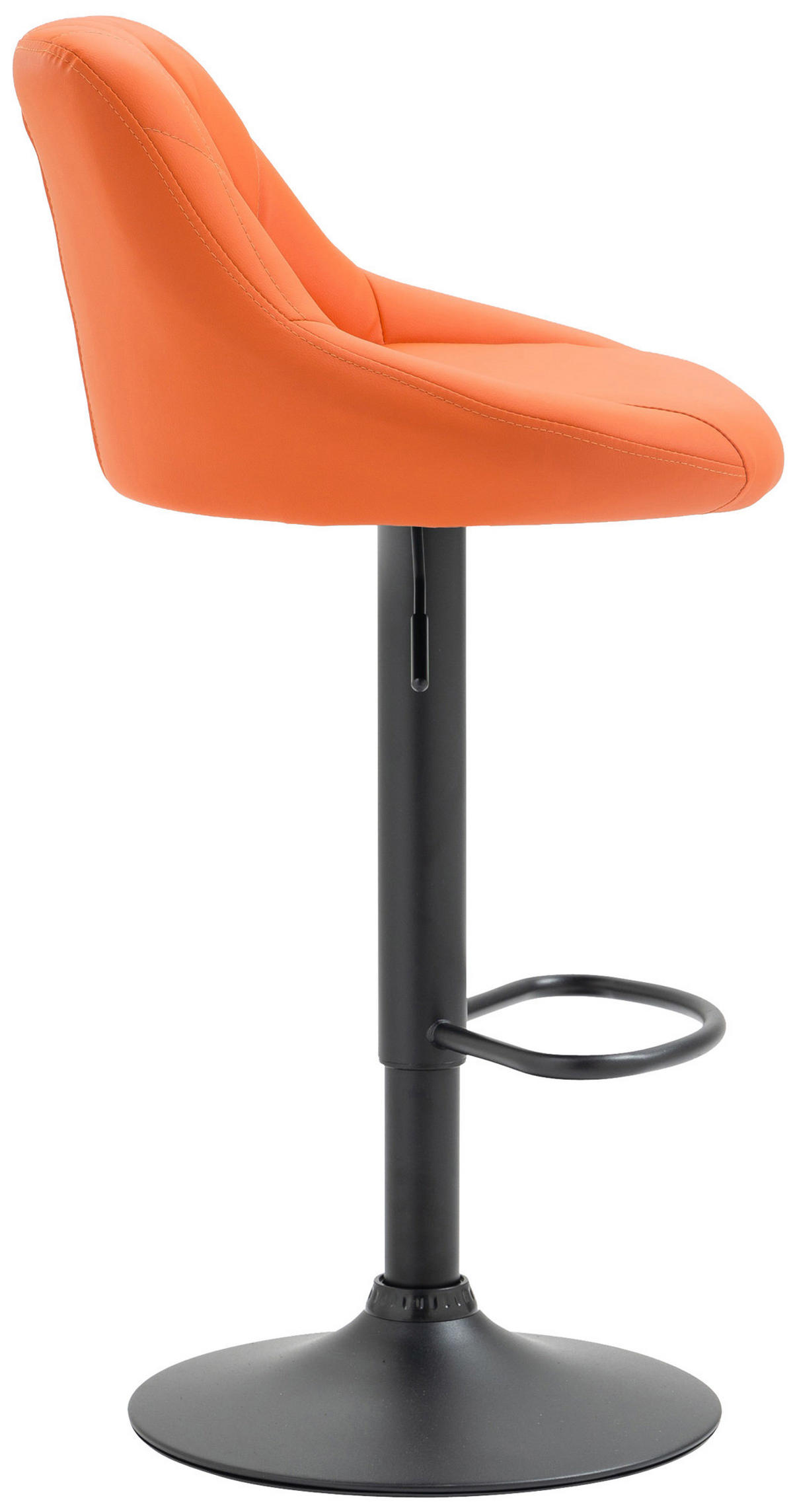 BARHOCKER Lederlook orange - Schwarz/Orange, Textil/Metall (46/83/49cm) - CLP