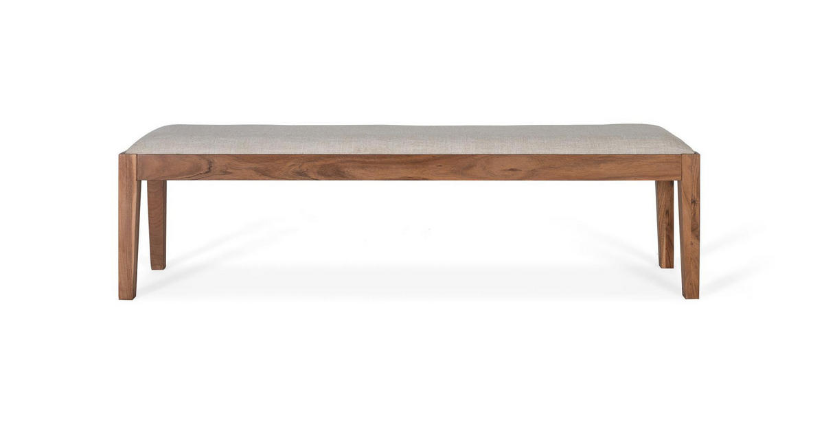 SITZBANK aus Akazienholz mit beigem Stoffbezug - Braun, Holz (42/50/180cm) - Giner y Colomer
