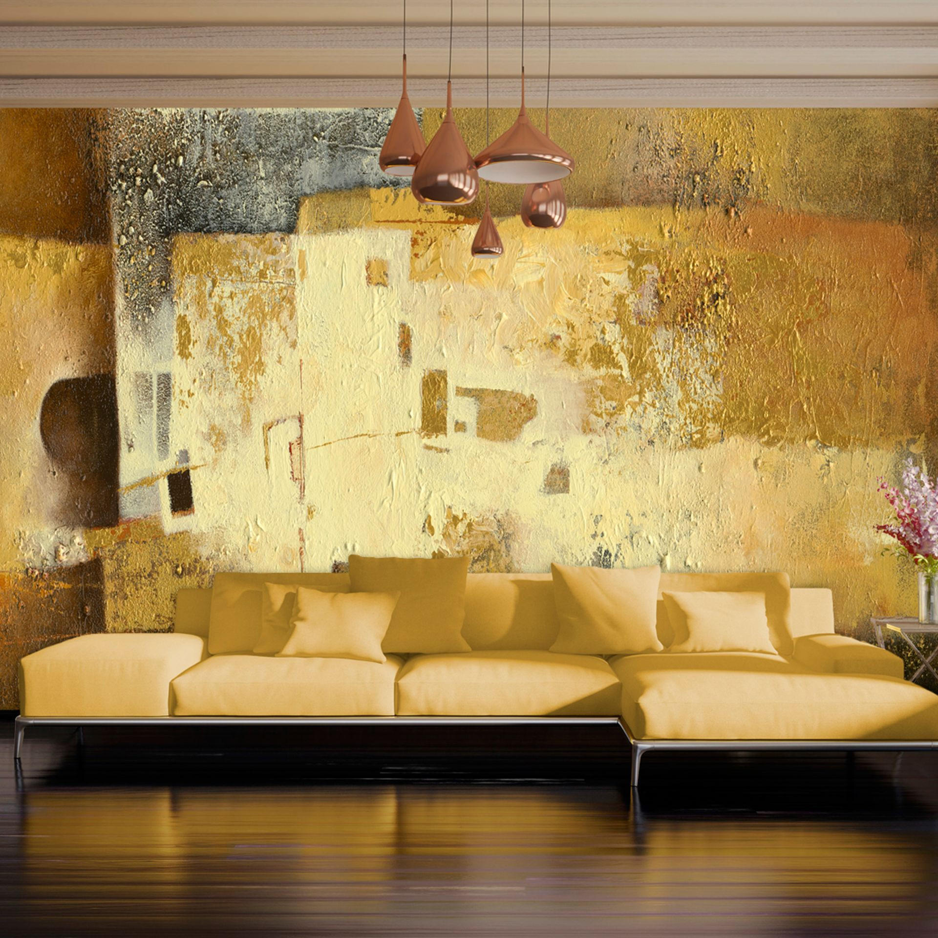 VLIESTAPETE Gold 500/280 cm - Gelb/Goldfarben, Textil (500/1cm) - KUNSTLOFT