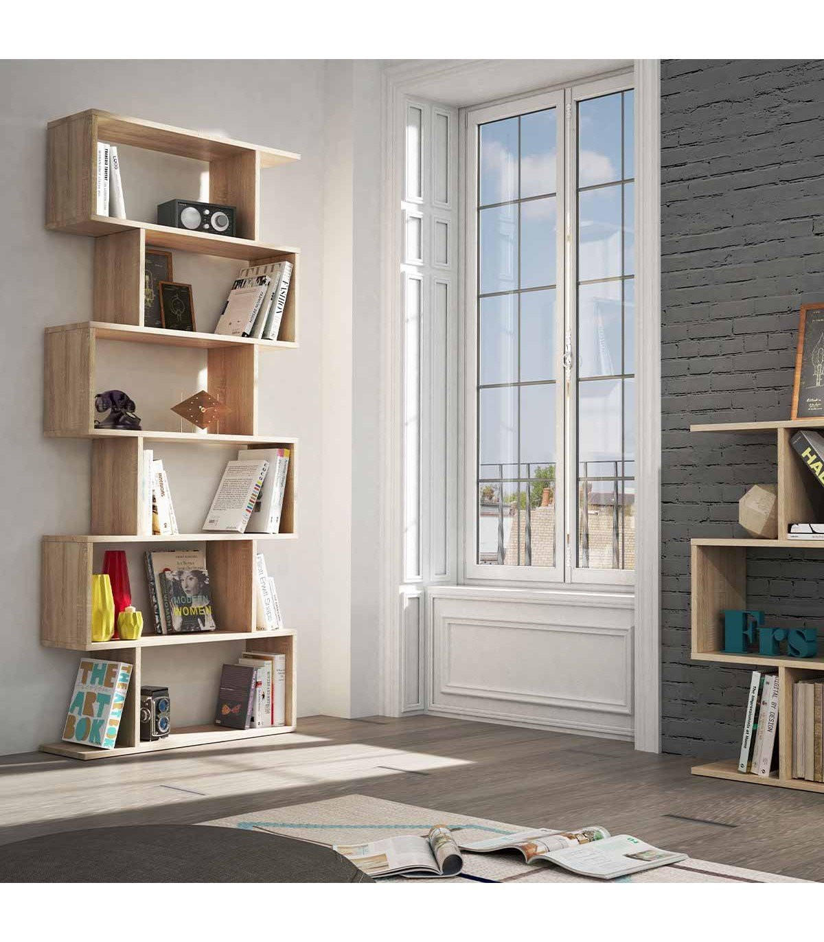 BÜCHERREGAL mit 6 Ebenen H192 cm - Athena - Eiche Artisan, Holzwerkstoff (24/192/80cm) - Calicosy