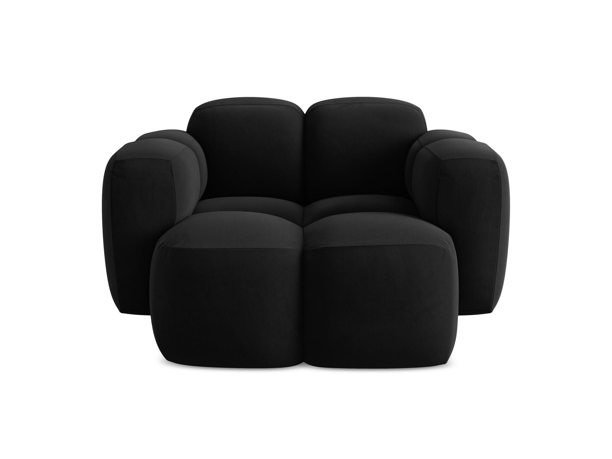 SESSEL Samt Stoff Schwarz - Schwarz, Holzwerkstoff/Kunststoff (120/72/115cm) - Makamii