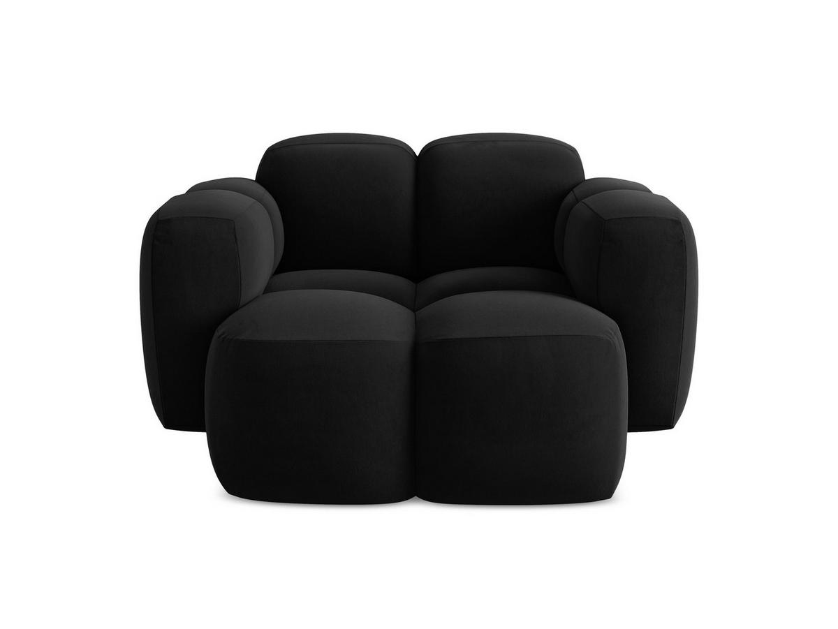 SESSEL Samt Stoff Schwarz - Schwarz, Holzwerkstoff/Kunststoff (120/72/115cm) - Makamii