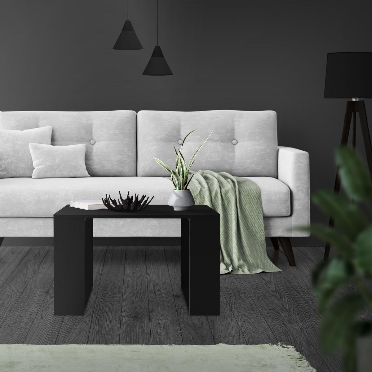 COUCHTISCH rechteckig Schwarz 65/65/40 cm - Schwarz, Holzwerkstoff (65/40/65cm) - ML-DESIGN