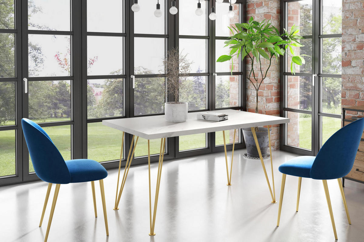 ESSTISCH ROSE Weiß 80x240x76 cm - Weiß, Holzwerkstoff (240/80/76cm) - FURNLUX