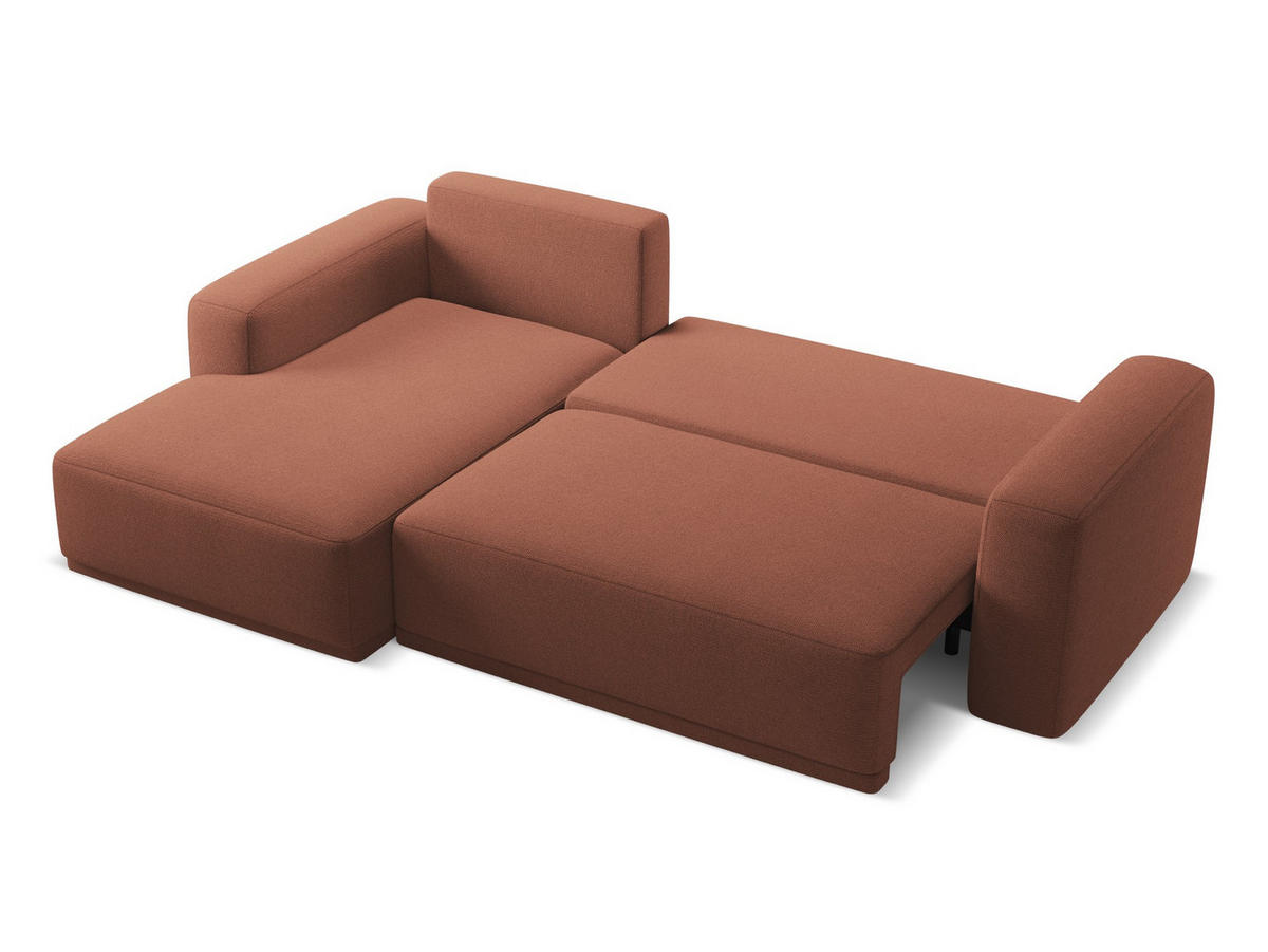 ECKSOFA mit Schlaffunktion Chenille Stoff Pink - Pink/Hellrosa, Kunststoff/Textil (160/258cm) - Makamii
