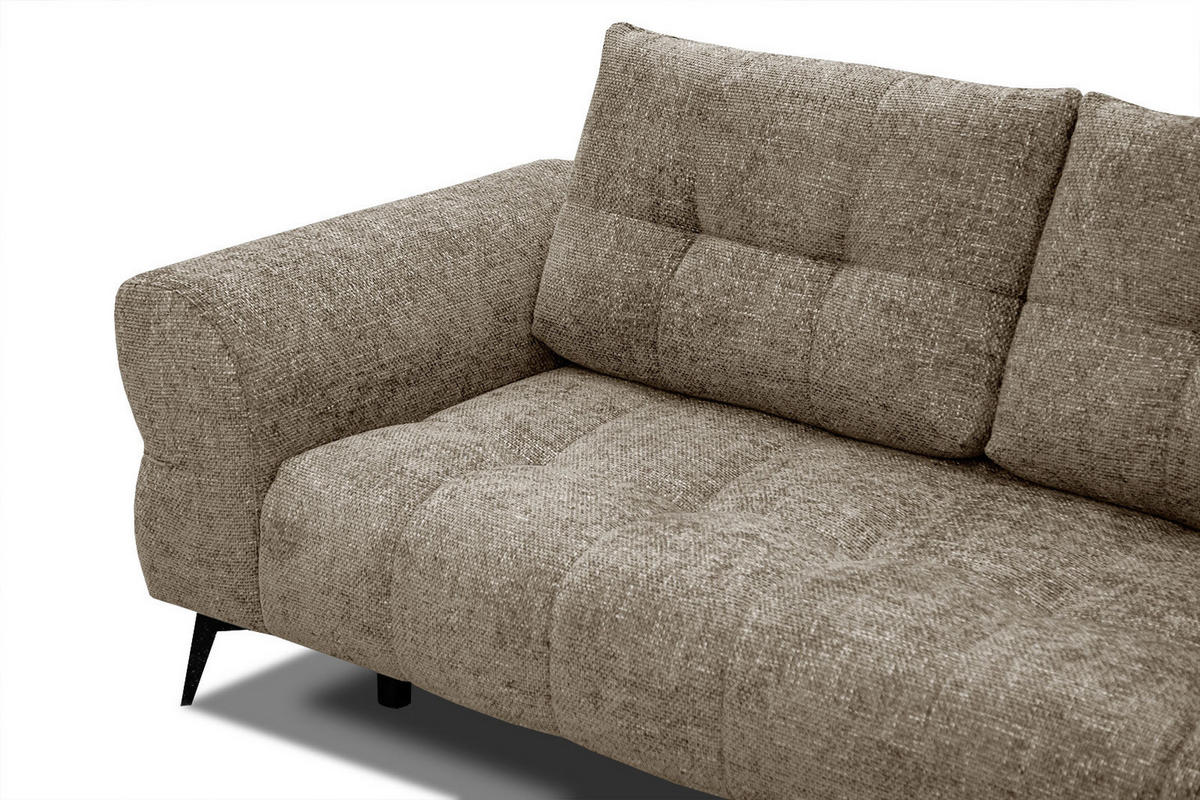 ECKSOFA SALVINI 5-Sitzer, taupe - Taupe/Schwarz, Holzwerkstoff/Textil (292/158cm) - Courtois Laville