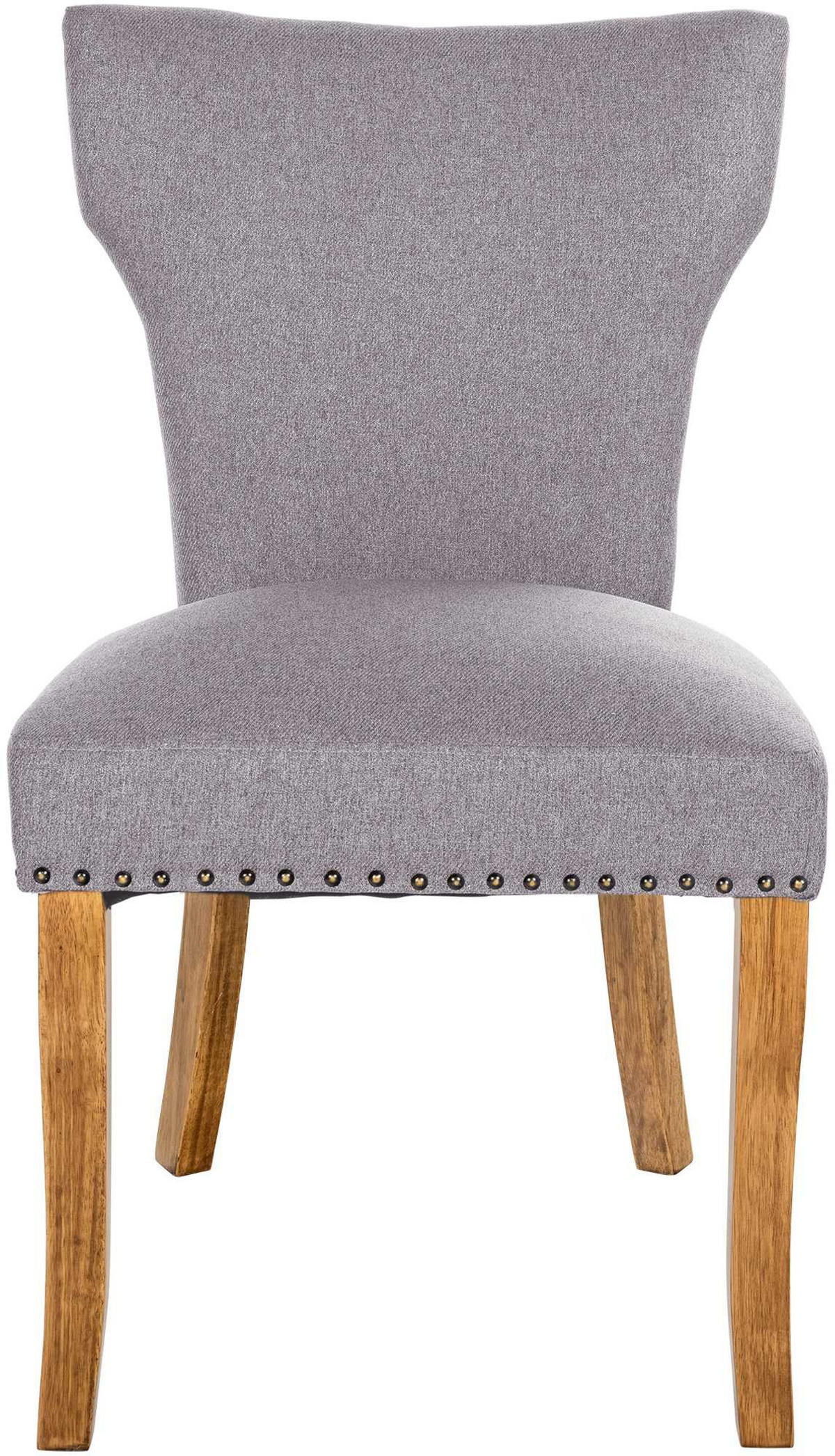 WOHNZIMMERSTUHL 2er Set Stoff grau - Naturfarben/Grau, Holz/Textil (52/90/59cm) - CLP