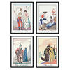 POSTER Set mit 4 JahrgangPaarBlättern vom Künstler George Barbier A4 Rahmenlos - Klar, Papier (29.7/3cm) - Nacnic