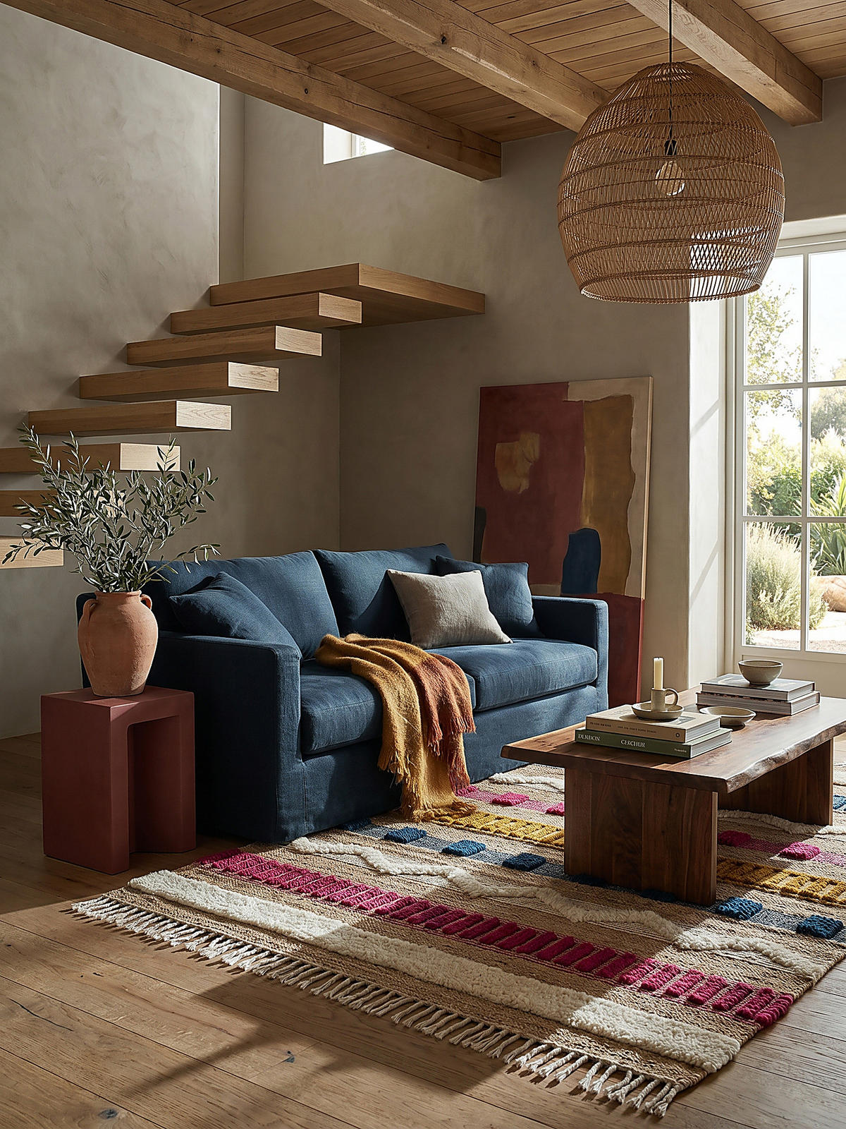 TEPPICH aus Jute handgewebt WHARFE in Bunt, geometrisch, 160 x 230 cm - Multicolor, Textil (160/230cm) - KADIMA DESIGN
