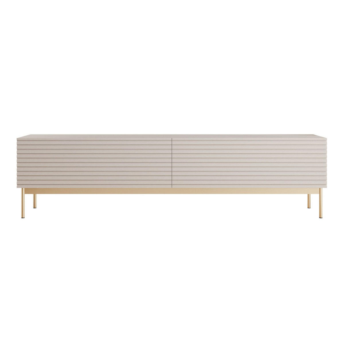 TV-LOWBOARD Linearis Kaschmirgrau 175 cm - Taupe/Goldfarben, Holzwerkstoff/Metall (175/46.2/30cm) - Selsey