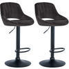 BARHOCKER 2er Set Samt schwarz - Schwarz, Textil (47/85/48cm) - CLP