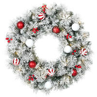 BELEUCHTETER Weihnachtskranz Grün 60.0/60.0/12.0 cm - Grün, Kunststoff (60cm)