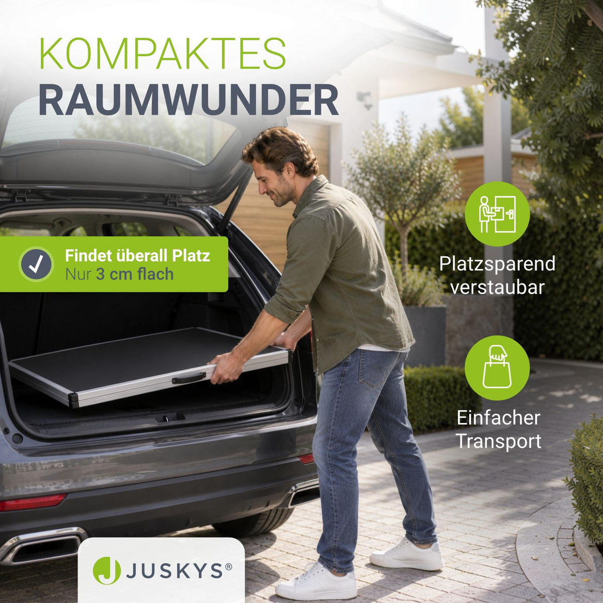 MULTIFUNKTIONSTISCH höhenverstellbar 3er-Set - Schwarz, Holz (100/60/73cm) - Juskys