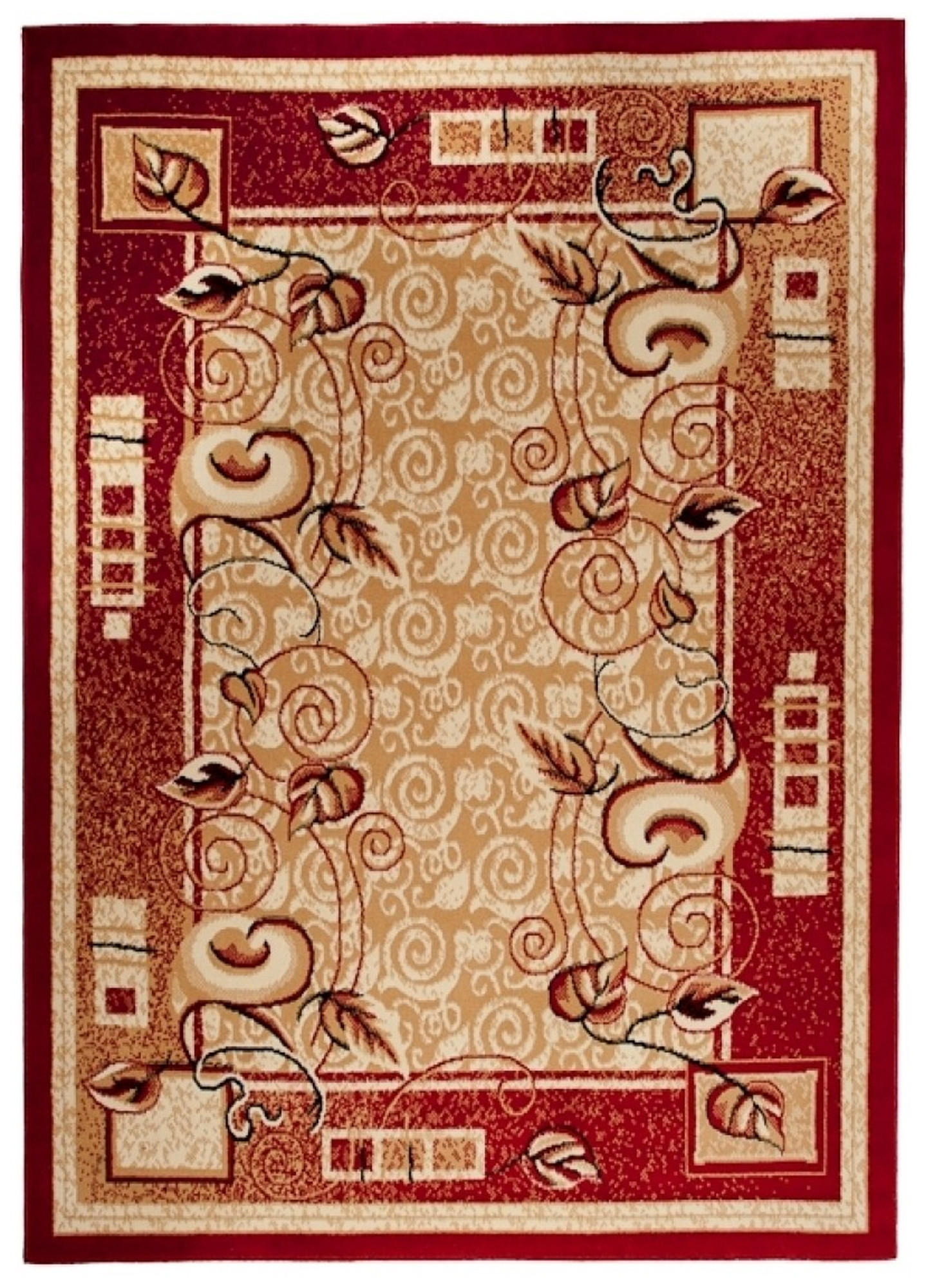 TEPPICH ATLAS Beige Rot 60/100 cm - Beige/Rot, Textil (60/100cm) - Tapiso