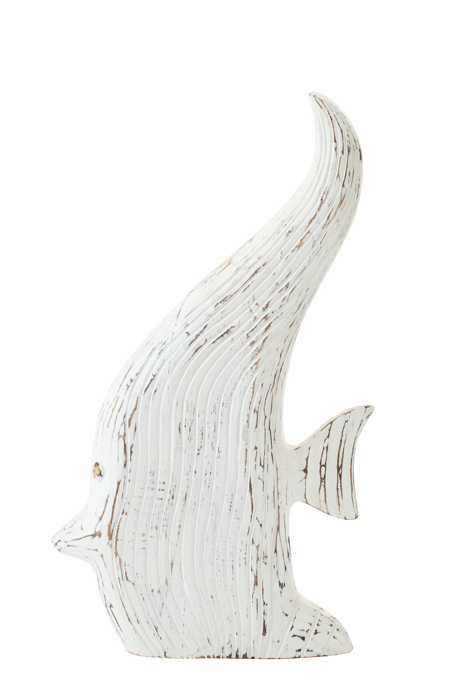 DEKOOBJEKT FISCH ANTIK Weiß - Weiß, Holz (8/50/28cm) - J-Line