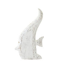 DEKOOBJEKT FISCH ANTIK Weiß - Weiß, Holz (8/50/28cm) - J-Line