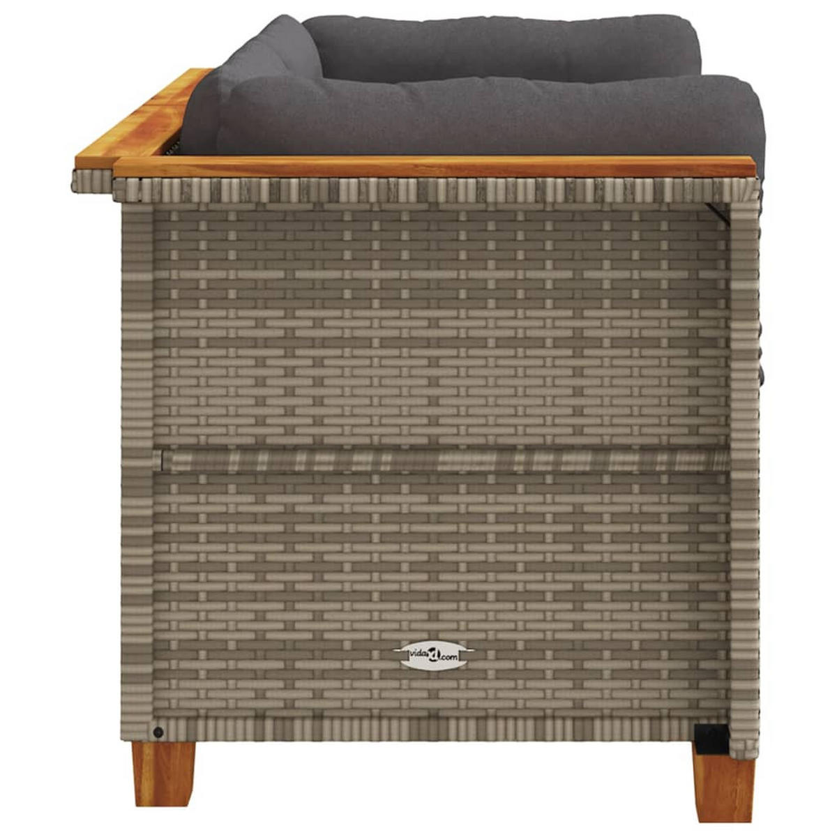 GARTENSOFA KYVOM 127/62/63.5 cm （2-SITZER） - Grau, Holz (127/62/63.5cm) - ZMH