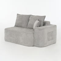 2-SITZER Sofa aus Chenille in Grau mit Seitentaschen - Grau, Textil (95/65/150cm) - Modfu