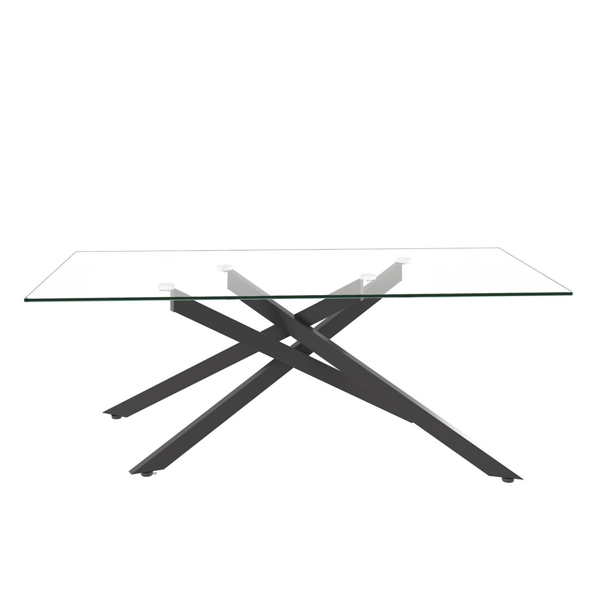 COUCHTISCH 120/60/46 cm aus Glas und Metall in Schwarz - Schwarz, Glas (120/60/46cm) - Flora Grace