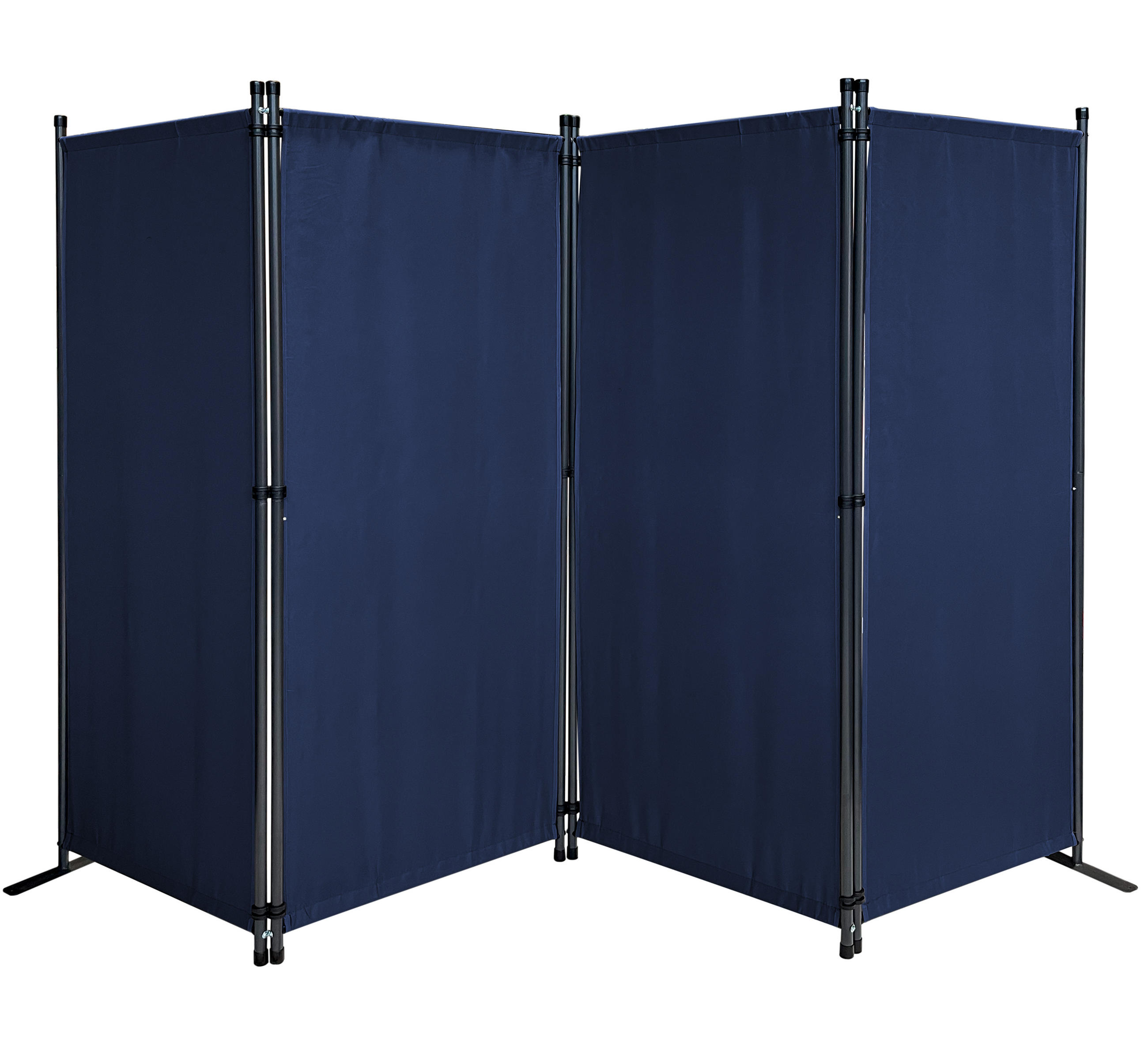 PARAVENT 4-tlg. 220x165 cm Blau - Blau, Metall (220/165cm) - QUICK STAR