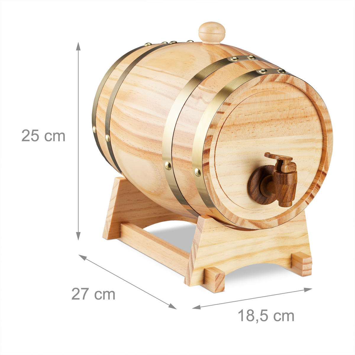 SUD pálenky - svetlohnedá, kov/drevo (18.5/25/27cm) - Relaxdays