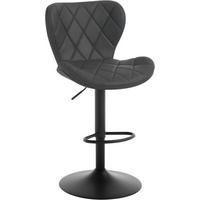 BARHOCKER Kunstleder, Metallgestell, Anthrazit - Anthrazit/Schwarz, Textil/Metall (47/89/54cm) - Woltu