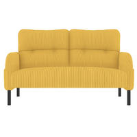 SOFA-SET 3er-Set mit 2-Sitzer, Sessel und Hocker Cord Gelb - Gelb, Textil (120/79/75cm) - IVMEU