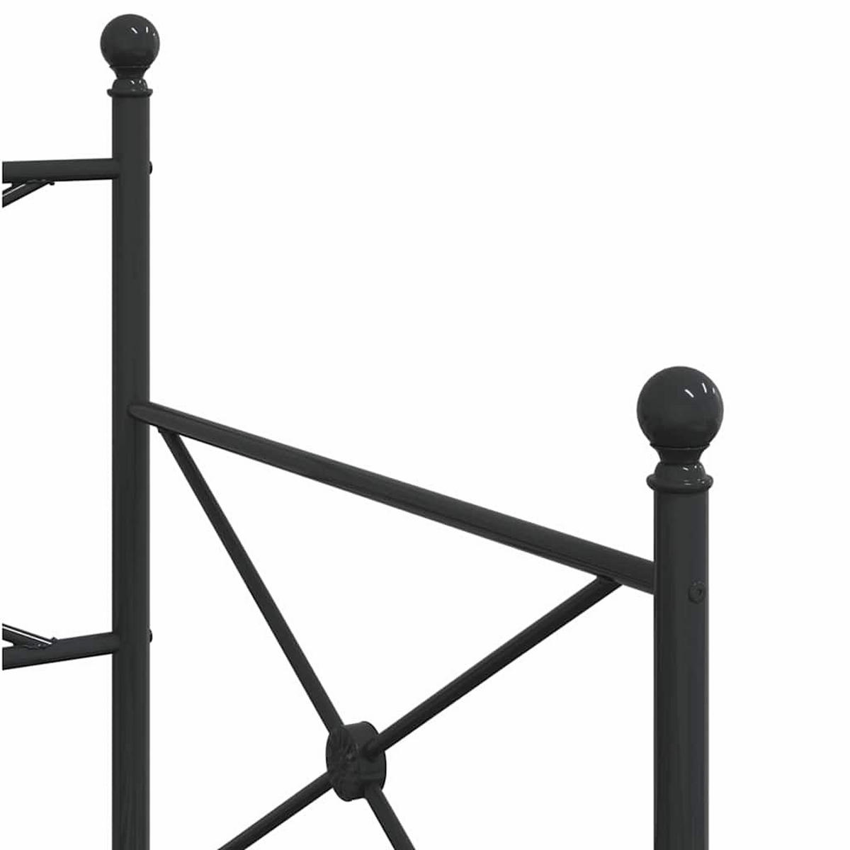 TAGESBETT Ausziehbar Ohne Matratze Schwarz 90/200 Cm Stahl - Schwarz, Metall (90/200cm) - vidaXL