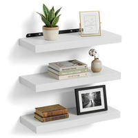 3XPOLICA - biela, kov/kompozitné drevo (40/4/23cm) - Relaxdays